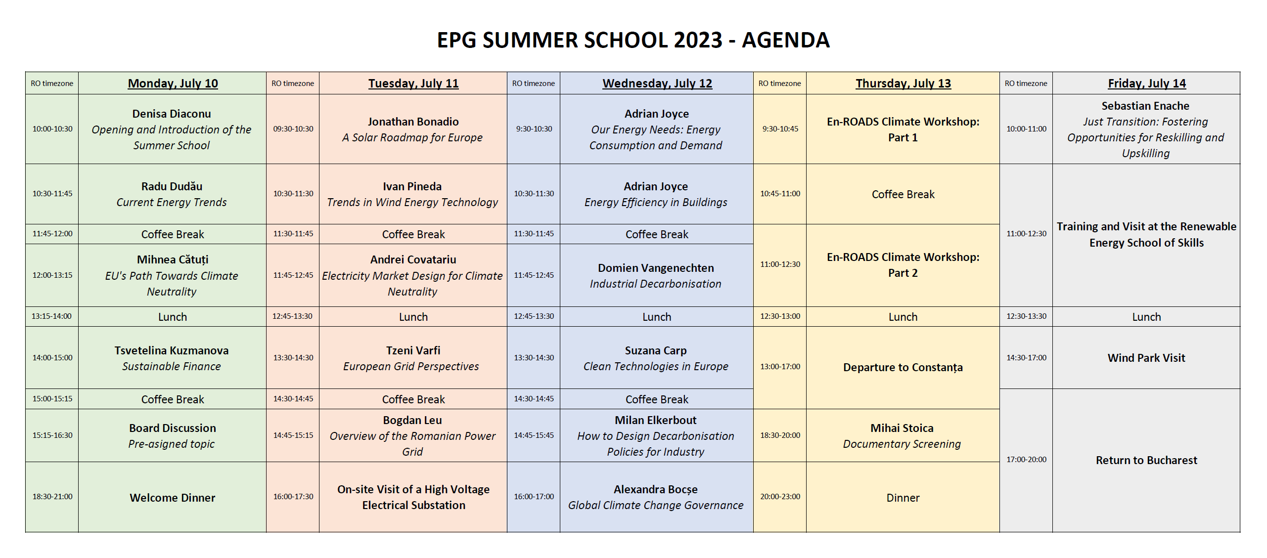 agenda epg summer school july update